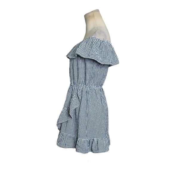 Lovers + Friends Blue Gingham Ruffled Mini Dress size Small - Picture 12 of 15